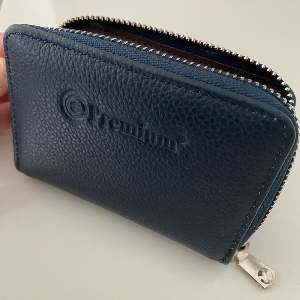 Navy Blue Leather Wallet